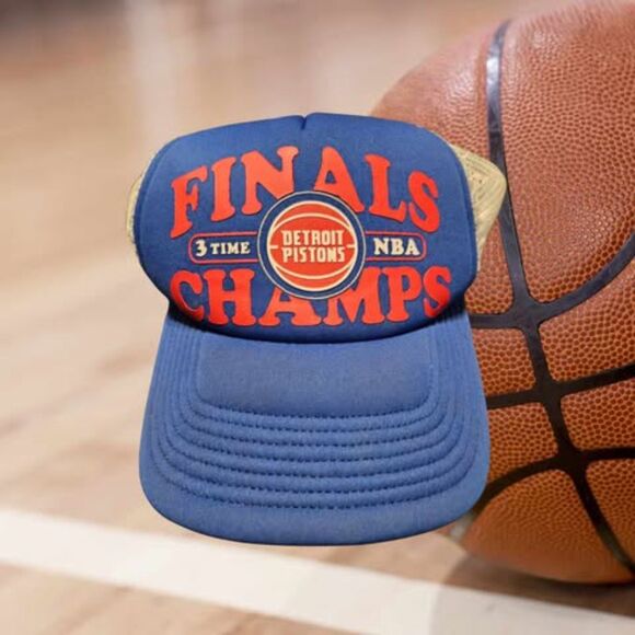 NEW Detroit Pistons Trucker Hat NBA Finals - Picture 1 of 2